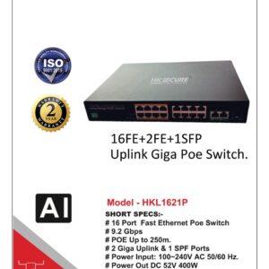 16+2 POE Switch Metal Housing 1Uplink Giga Switch + SFP Slot