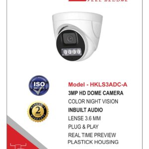 3mp HD Dome Color CCTV Camera with Audio