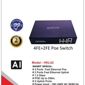 4+2 POE Switch Metal Housing 10/100mbps